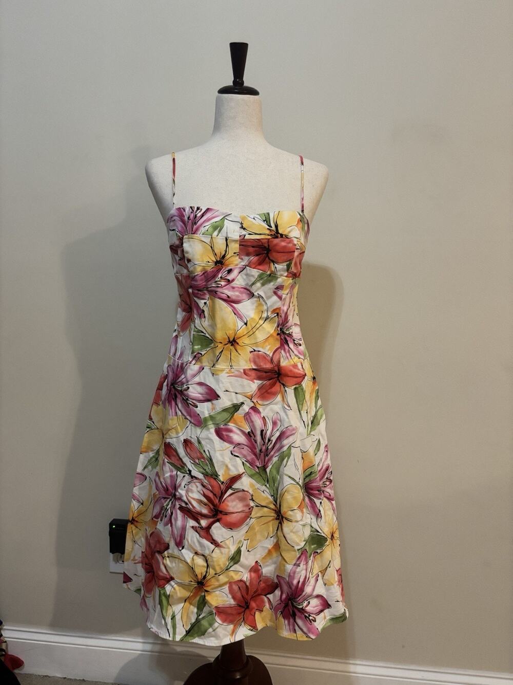 B. Smart Vintage Y2K Floral Cocktail Dress Tropical Hawaiian Size 11/12